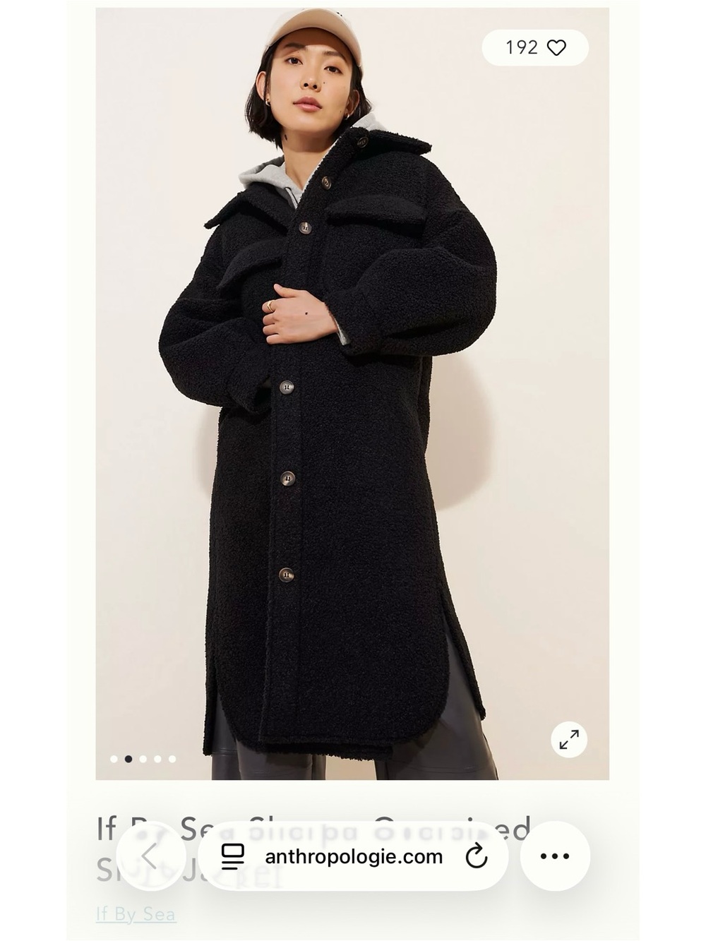 Anthropologie Sherpa long black jacket
